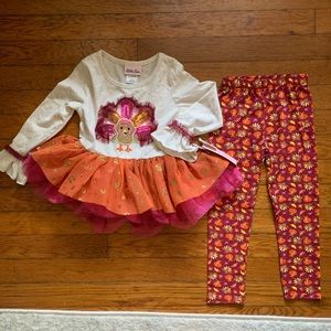 NWT Turkey Day Outfit - Size 3T